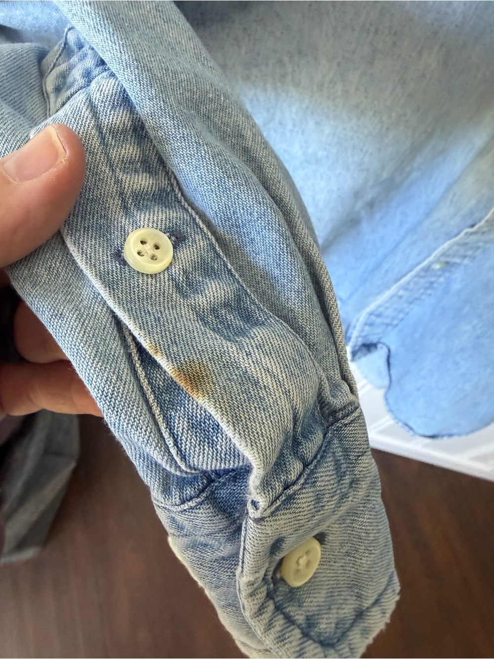Vintage 90s Polo Ralph Lauren "The Big Shirt" Denim Button Down Mens SZ L - Picture 4 of 8